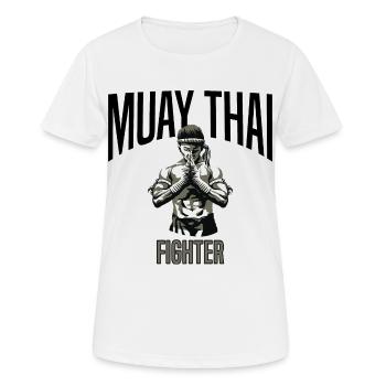 MUAY THAI - Women's Breathable T-Shirt - white - Front - AI Model Female 172 dark (172cm)