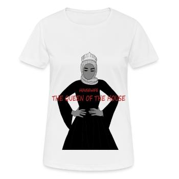 QUEEN - Women's Breathable T-Shirt - white - Front - AI Model Female 172 dark (172cm)