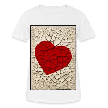 BROKEN HEART, 2022 Werk von M. Sbrescia - Frauen T-Shirt atmungsaktiv - Weiß - Vorne - AI Model Female 172 dark (172cm)