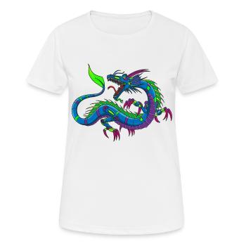 Metalldrache Mechdragon Drache aus Metall - Frauen T-Shirt atmungsaktiv - Weiß - Vorne - AI Model Female 172 dark (172cm)
