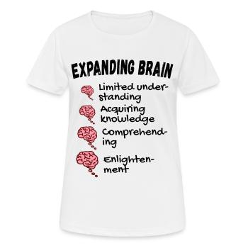 Gehirn erweitern - Expanding Brain Meme - Frauen T-Shirt atmungsaktiv - Weiß - Vorne - AI Model Female 172 dark (172cm)
