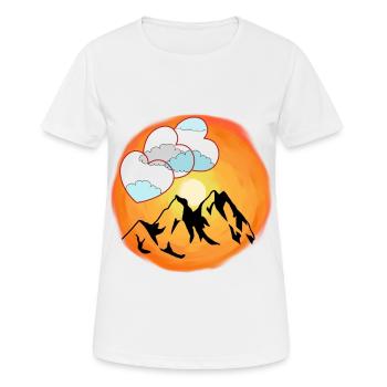 Sunshine Nature lover Mountaineer Herz Alm - Women's Breathable T-Shirt - white - Front - AI Model Female 172 dark (172cm)