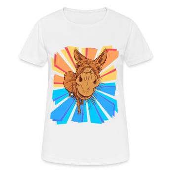 Esel Geschenk Huftiere Muli Pferd Pony Kinder Kind - Frauen T-Shirt atmungsaktiv - Weiß - Vorne - AI Model Female 172 dark (172cm)