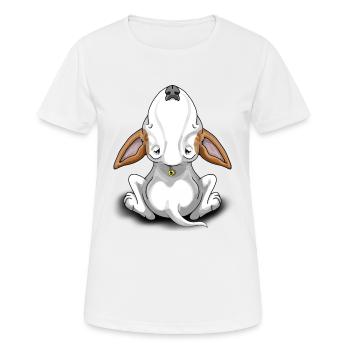 Bullterrier à oreilles rouges - T-shirt respirant Femme - blanc - Devant - AI Model Female 172 dark (172cm)