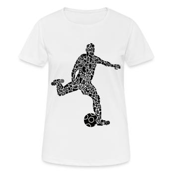 Fußballer Symbole Fußballspieler Jungen Fußball - Frauen T-Shirt atmungsaktiv - Weiß - Vorne - AI Model Female 172 dark (172cm)