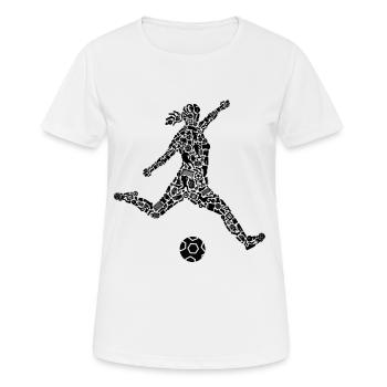 Fußballspielerin Symbole Fußball Fußballerin - Frauen T-Shirt atmungsaktiv - Weiß - Vorne - AI Model Female 172 dark (172cm)
