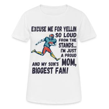 Entschuldige das laute schreien, Football Mama - Frauen T-Shirt atmungsaktiv - Weiß - Vorne - AI Model Female 172 dark (172cm)