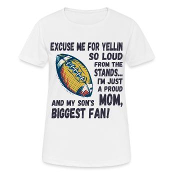 Entschuldige das laute schreien, Football Mama - Frauen T-Shirt atmungsaktiv - Weiß - Vorne - AI Model Female 172 dark (172cm)
