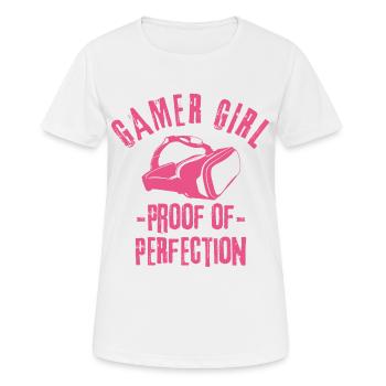 gamer girl VR Virtual Reality Gamer - Frauen T-Shirt atmungsaktiv - Weiß - Vorne - AI Model Female 172 dark (172cm)