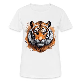 Félin majestueux aux lignes complexes et détaillées - T-shirt respirant Femme - blanc - Devant - AI Model Female 172 dark (172cm)