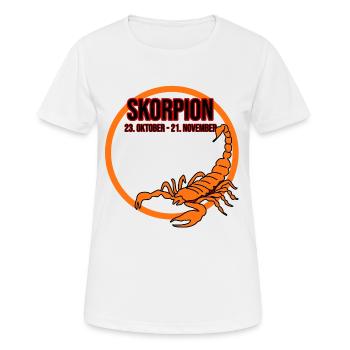 Skorpion Sternzeichen - Frauen T-Shirt atmungsaktiv - Weiß - Vorne - AI Model Female 172 dark (172cm)