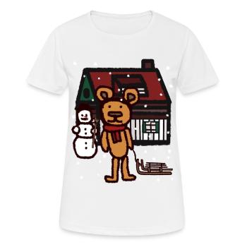 Teddy Snowfall Noël cadeau traîneau Kid - T-shirt respirant Femme - blanc - Devant - AI Model Female 172 dark (172cm)
