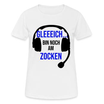 Gleich bin noch am Zocken - Frauen T-Shirt atmungsaktiv - Weiß - Vorne - AI Model Female 172 dark (172cm)