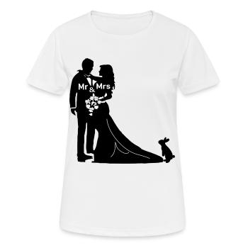 brautpaar mit hase - Frauen T-Shirt atmungsaktiv - Weiß - Vorne - AI Model Female 172 dark (172cm)