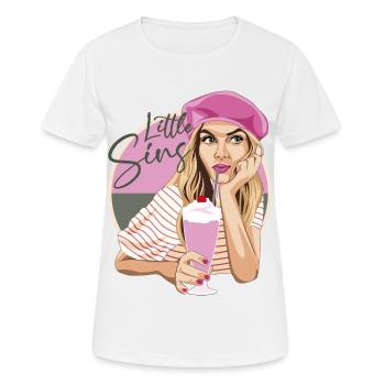 Little Sins - Women's Breathable T-Shirt - white - Front - AI Model Female 172 dark (172cm)
