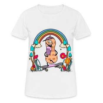 Erdnuss Kind Jugendlicher Skater Eiskrem Sommer - Frauen T-Shirt atmungsaktiv - Weiß - Vorne - AI Model Female 172 dark (172cm)