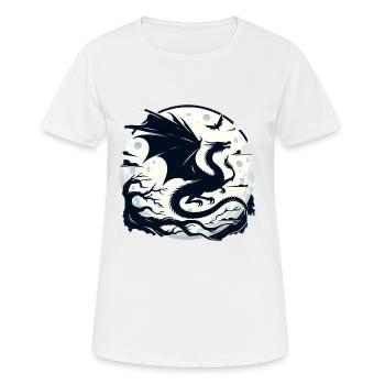 Mystischer Drache Mondlicht - Frauen T-Shirt atmungsaktiv - Weiß - Vorne - AI Model Female 172 dark (172cm)