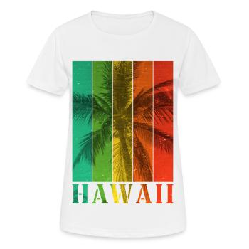 Hawaï Aloha Palmiers Plage Océan Île Vintage Coloré - T-shirt respirant Femme - blanc - Devant - AI Model Female 172 dark (172cm)