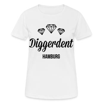Diamants de Hambourg Diggerdent(c) - T-shirt respirant Femme - blanc - Devant - AI Model Female 172 dark (172cm)