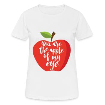 Love apple fruit eye saying sayings gift idea - Women's Breathable T-Shirt - white - Front - AI Model Female 172 dark (172cm)