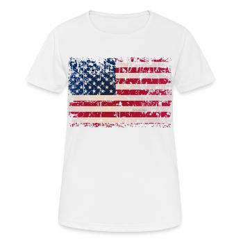 USA Flagge Fahne Stars and stripes - Frauen T-Shirt atmungsaktiv - Weiß - Vorne - AI Model Female 172 dark (172cm)