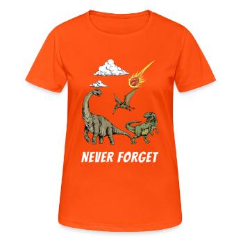 Dino Dinosaur Stone Age Carnivore T-Rex - Women's Breathable T-Shirt - neon orange - Front - AI Model Female 172 dark (172cm)