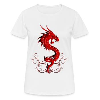 wonderful red chinese dragon - Women's Breathable T-Shirt - white - Front - AI Model Female 172 dark (172cm)