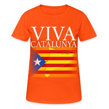Viva Catalunya - T-shirt respirant Femme - orange néon - Devant - AI Model Female 172 dark (172cm)
