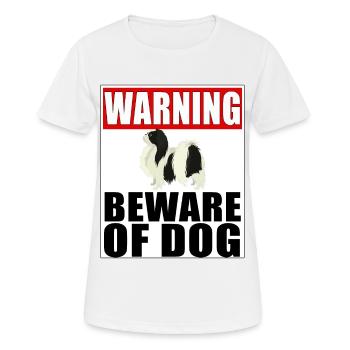 Attention, menton japonais, attention, chien - T-shirt respirant Femme - blanc - Devant - AI Model Female 172 dark (172cm)