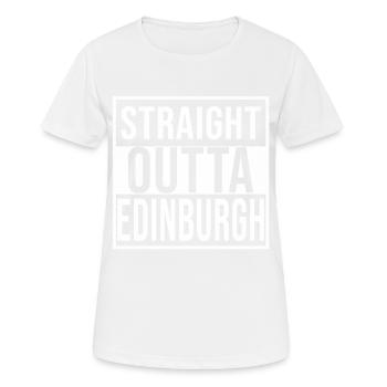 Direkt aus Edinburgh - Frauen T-Shirt atmungsaktiv - Weiß - Vorne - AI Model Female 172 dark (172cm)