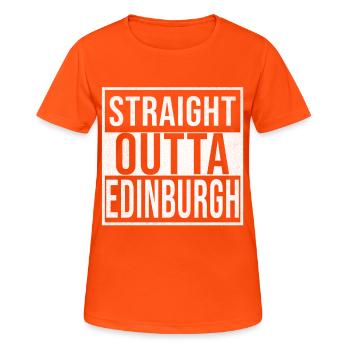 Straight Outta Édimbourg - T-shirt respirant Femme - orange néon - Devant - AI Model Female 172 dark (172cm)