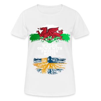 Walisisch mit schwedischen Wurzeln gewachsen - Frauen T-Shirt atmungsaktiv - Weiß - Vorne - AI Model Female 172 dark (172cm)