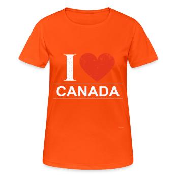 J’aime le Canada - T-shirt respirant Femme - orange néon - Devant - AI Model Female 172 dark (172cm)