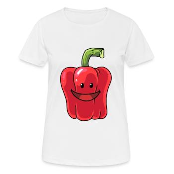 Poivrons poivrons légumes végétal alimentaire - T-shirt respirant Femme - blanc - Devant - AI Model Female 172 dark (172cm)