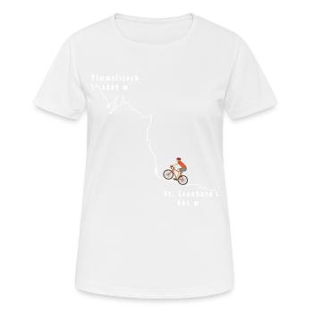 Timmelsjoch Alpine Pass Bike Ride Bike Ride Cycling - Women's Breathable T-Shirt - white - Front - AI Model Female 172 dark (172cm)
