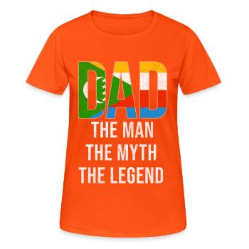 Comores, fête des pères - T-shirt respirant Femme - orange néon - Devant - AI Model Female 172 dark (172cm)