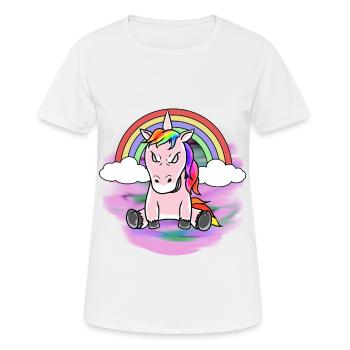 Horror Einhorn böse Dämon Fantasy Halloween - Frauen T-Shirt atmungsaktiv - Weiß - Vorne - AI Model Female 172 dark (172cm)
