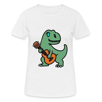 Guitare Gittariste Dino Music Music School - T-shirt respirant Femme - blanc - Devant - AI Model Female 172 dark (172cm)