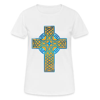 Croix Eglise Dieu chrétien spirituel - T-shirt respirant Femme - blanc - Devant - AI Model Female 172 dark (172cm)