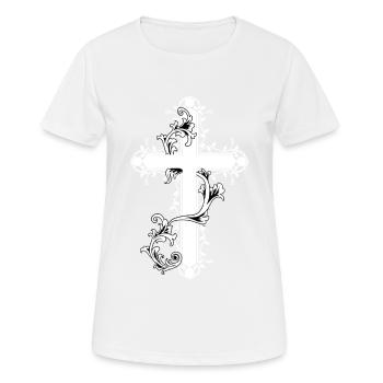 Kreuz Kreuze Barock Religion Symbole Kirche Jesus - Frauen T-Shirt atmungsaktiv - Weiß - Vorne - AI Model Female 172 dark (172cm)