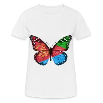 Schmetterlingsflagge Von Eritrea - Frauen T-Shirt atmungsaktiv - Weiß - Vorne - AI Model Female 172 dark (172cm)