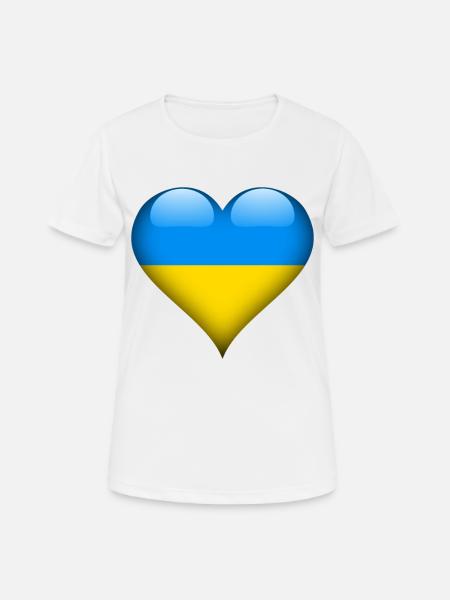Heart Ukraine Flag - Women's Breathable T-Shirt - white