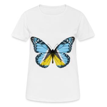 Butterfly Flag Of St Lucia - Women's Breathable T-Shirt - white - Front - AI Model Female 172 dark (172cm)