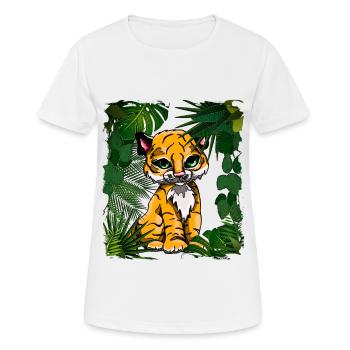 Tigerbaby | Yolo-Artwork - Frauen T-Shirt atmungsaktiv - Weiß - Vorne - AI Model Female 172 dark (172cm)