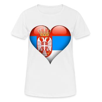 Drapeau de la Serbie - T-shirt respirant Femme - blanc - Devant - AI Model Female 172 dark (172cm)