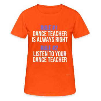 Règlement du professeur de danse - T-shirt respirant Femme - orange néon - Devant - AI Model Female 172 dark (172cm)