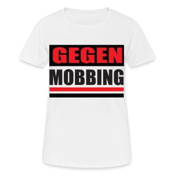 Gegen Mobbing - Frauen T-Shirt atmungsaktiv - Weiß - Vorne - AI Model Female 172 dark (172cm)