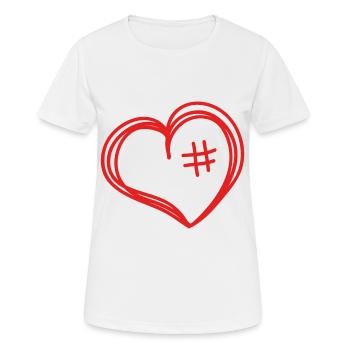 Herz Liebe Herzschmerz Beziehung romantik Geschenk - Frauen T-Shirt atmungsaktiv - Weiß - Vorne - AI Model Female 172 dark (172cm)