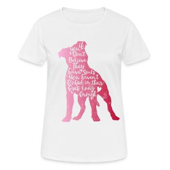 Âmes pitbull - T-shirt respirant Femme - blanc - Devant - AI Model Female 172 dark (172cm)