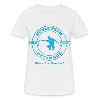 Équipe Boule - T-shirt respirant Femme - blanc - Devant - AI Model Female 172 dark (172cm)